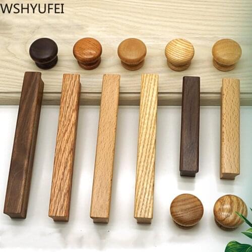 Solid wood furniture handles Dresser desk drawer Pulls kitchen Cabinet Door Knob and handles Cupboard Hardware Accessory