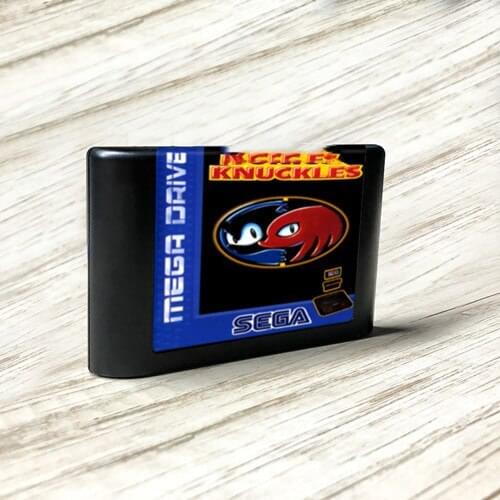 Soniced & Knuckles - EUR Label Flashkit MD Electroless Gold PCB Card for Sega Genesis Megadrive Video Game Console