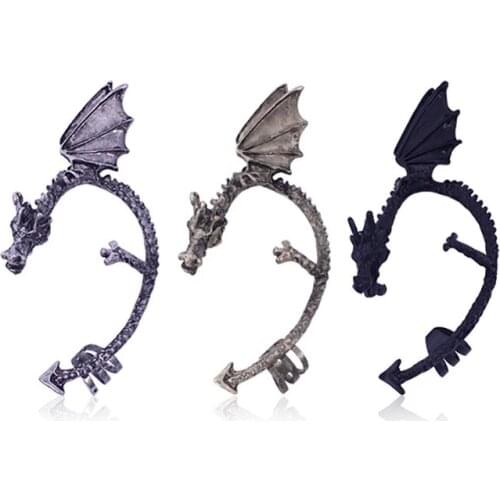 New Retro Punk Style Dragon Earrings Gothic Animal Shape Non-Hole Ear Clips Fashion Men And Women Jewelry Gift Direct Sales Hot