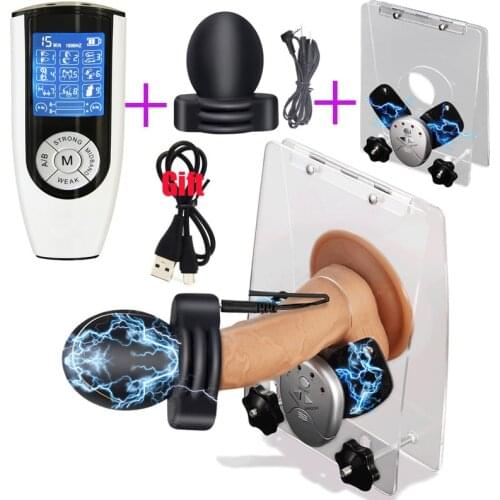 BDSM Strong Electric Shock Glans Training Cup Sex Testicle Ball Crusher Penis Stimulator Male Cock Torture Chastity Sex Tools