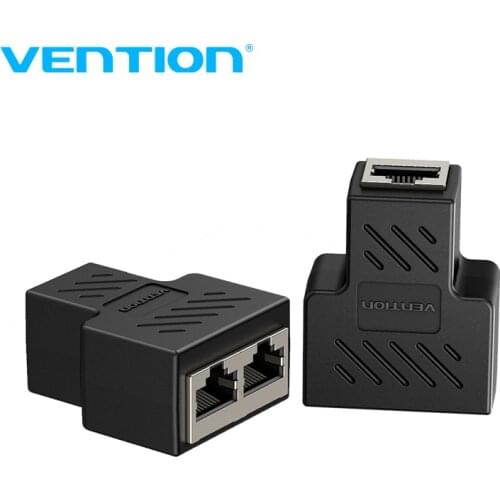 Vention RJ45 Splitter Connector Adapter 1 to 2 Ways Ethernet Splitter Coupler Contact Modular Plug Connect Laptop Ethernet Cable