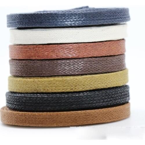 1 Pair Waxed Flat Shoelaces Leather Waterproof Casual Shoe laces Unisex Boots Shoelace Length 60 80 100 120 140 160 180CM