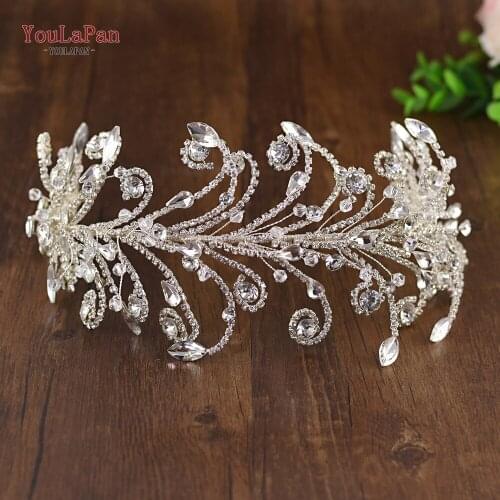 YouLaPan HP250 Wedding Headband with Rhinestone Handmade Crystal Headdress Bride Tiara Crown Elegant Wedding Accessories