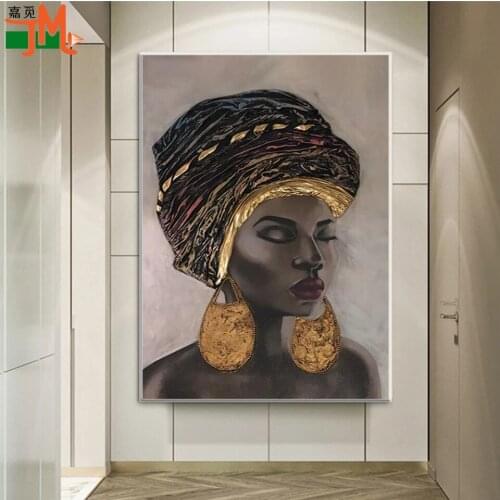 National Style Woman 5D Diamond Embroidery African Black Woman Cross Stitch Diamond Painting Full Square Drill Rhinestones Decor
