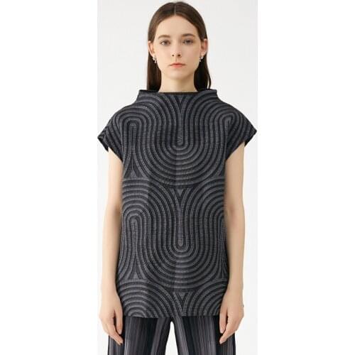 Summer T-Shirt 2021 Plus Size Womens Clothing Half Turtleneck Sleeveless Solid Color Embroidered Fashion Casual Tee Tops Black