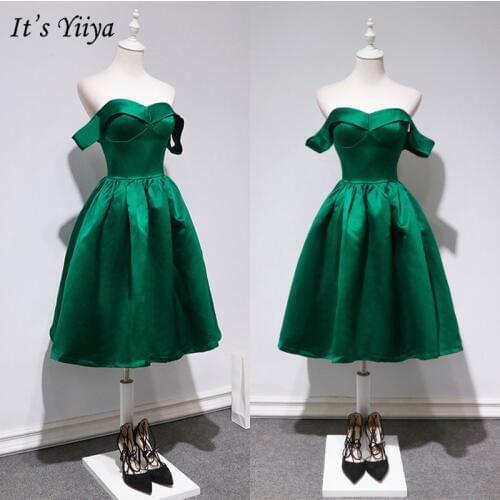 Its YiiYa 2019 Cocktail Dresses Green Sleeveless Strapless Short Dress Fashion Designer Zipper Vintage Party Night Dress LX694