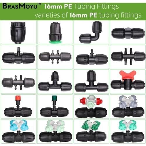 10-20 PCS 16mm PE Tubing Water Connecters Irrigation Fittings Connect 8/11mm 4/7mm Hose Sprayer Garden Patio Lawn