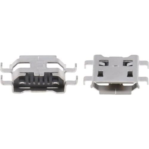 10 Pcs Micro USB Type B 5 Pin Female SMD 4 Pin Legs DIP Socket Connector