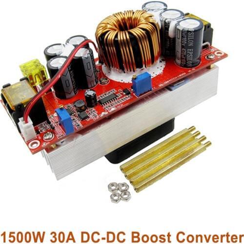 1500W 30A Voltage Step Up Converter Boost CC CV Power Supply Module Step Up Constant Current Module DC-DC 10-60V to 12-97V