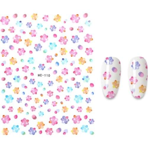 1PC 3D Flower Nails Art Manicure Stickers Cute Decals Theme Nail Decoration Stickers for Nails
