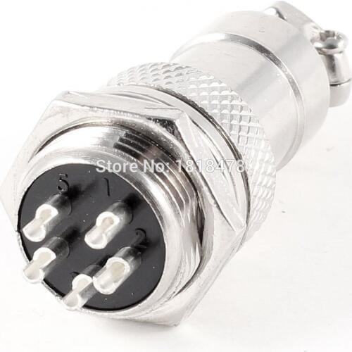 5pcs GX16-5 2P 3P 4P 5P 6P 7P 8P Panel Mount GX16 16mm Screw 5 Pin Metal Aviation Connector Plug