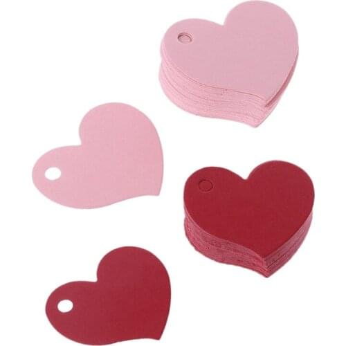 50Pcs/Set Heart Shape Blank Kraft Paper Card Tag Label DIY Party Wedding Decoration Tool Accessories