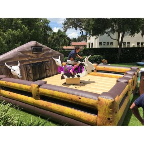 Free sea ship to port,5x5m mat Exciting inflatable bull fighting machine sport game for sale,bull rodeo inflatable games