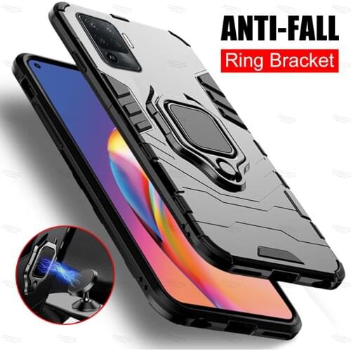 Metal Ring Bracket For Oppo A94 A54 A74 A93 A52 A72 A92 Magnetic Holder Steel Case for Realme 8 7 Pro C21 C11 C15 TPU Cover