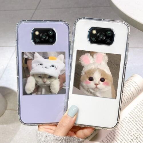Poco X3 M3 F3 Case For Xiaomi Redmi Note 9 10 Pro 8 7 7s 9s 10s 9A Mi10T Funda Xiaomi Mi 11 Lite Cute Cat TPU Cover Redmi 9C NFC
