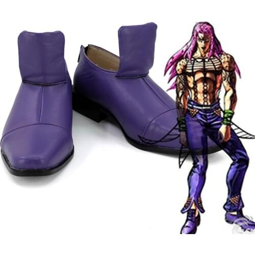 Diavolo Purple Shoes Cosplay JoJos Bizarre Adventure 5 Diavolo Cosplay Boots Custom Made Any Size