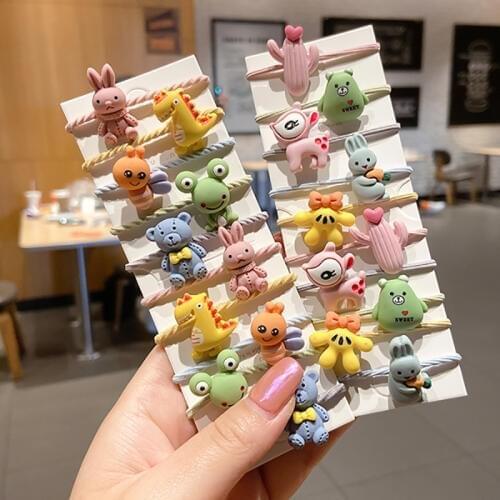 10pcs Childrens Princess Hair Ties Girls Cute Rubber Bands Headdress Baby Hair Accessories
