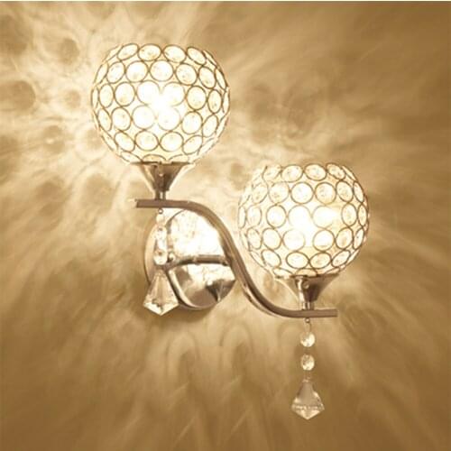 JIFENGCHENG Modern Wall Sconce Crystal Luminaria E27 Wall Light 110V-220V Wall Mounted Bedside Lamps Reading Lamps Wall Mounted