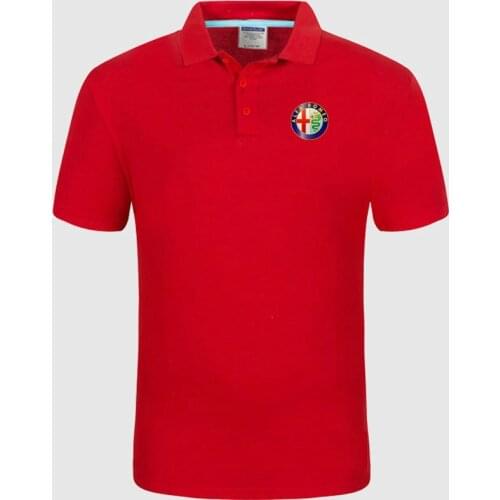 Summer Polo Shirt Alfa Romeo logo Brand Mens Fashion Cotton Short Sleeve Polo Shirts Solid Jersey Tops Tees