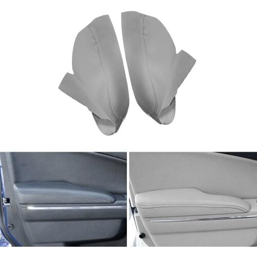 Microfiber Leather Front 2 Doors Armrest Panel Cover Trim For Dodge Charger 2011 2012 2013 2014 2015 2016 2017 2018 2019 Gray