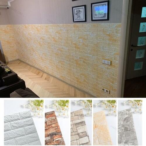 Foam 3D Wall Stickers Brick Self Adhesive Wallpaper Panels Home Decor Living Room Bedroom House Decoration Bathroom Wall Sticker
