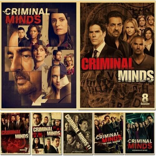 Newly TV Series Criminal Minds Poster Retro Kraft Paper Poster Living Room Bar Interior Decoration Stickers Painting