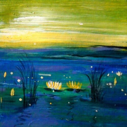 Landscape Canvas Wall Painting Home Decor Art Water Lily II by Sanjay Punekar Oil Painting Handpainted High Quality