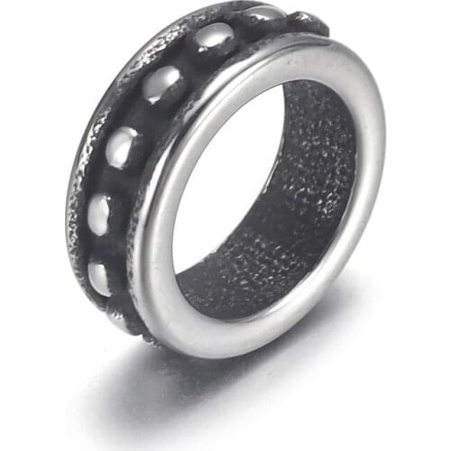 316L Stainless Steel Spacer Bali Bead Polished 6mm Hole Metal Beads Bracelet Charms for DIY Jewelry Making Accessories