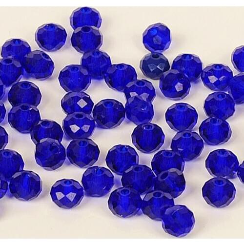Sale 3*4mm Deep Blue Color 145pcs/bag Glass Beads DIY Cut Faceted Crystal Charm Spacer Rondelle Stand Beads Wholesale
