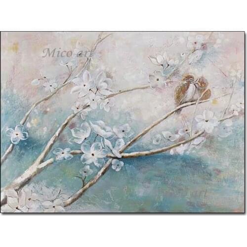 Textured Abstract 100% Hand Painted Plum Flower Wall Decor Pictures Oil Painting Canvas Wall Art Unframed High Quality Paintings