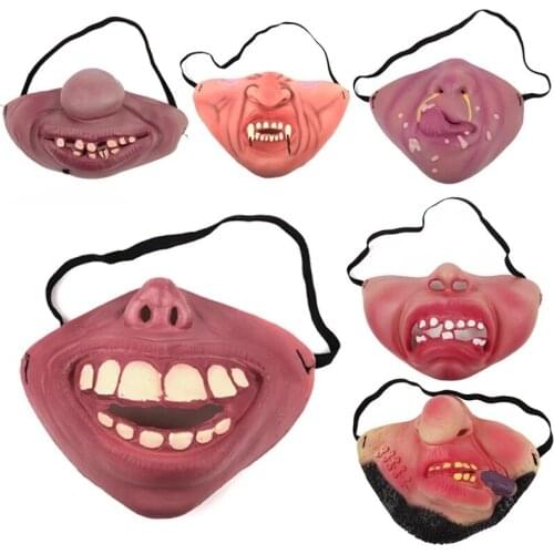 Halloween Half Face Masks Adult Clown Latex Mask Joy Cosplay Props Humorous Elastic Band Half Face Halloween Party Masks