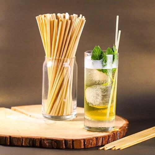 100pcs 20cm Disposable Wheat Straw Eco-Friendly Natural Wheat Drinking Cups Straws Portable Environmentally Straws Bar Accessory