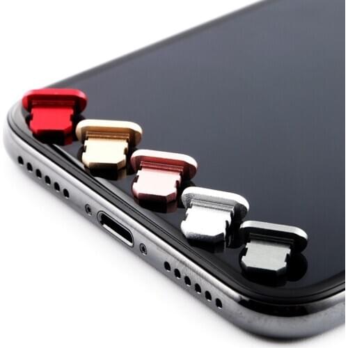 2pcs Anti Dust Plug Earphones Jack For Iphone 11 X XR XS Max 78P Charging Port Jack Stopper Metal Anti Dust Charger Dock