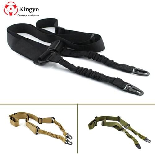 2 Point Sling Tactical Rifle Gun Sling CQB Elastic Bungee Snap Hook Strap Two Point Military Rifle Slings Sport Adjustable