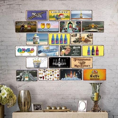 30x15cm classic Belgian beer vintage metal sign cave man for wall music bar shop art restaurant retro home decor