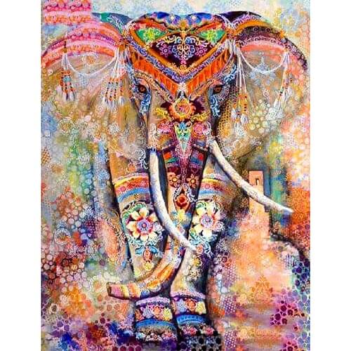 5D DIY New Diamond Painting Full Square/Round Drill "Color Elephant" Rhinestone Embroidery Cross Stitch Gift Home Decor Gift