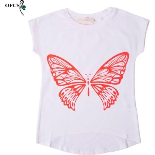 Cheap Sales ChildrenS Clothing Summer New Arrival Girl Top Tops Basic Shirt 100%Cotton Girls Short T-Shirt Pink and White Shirt