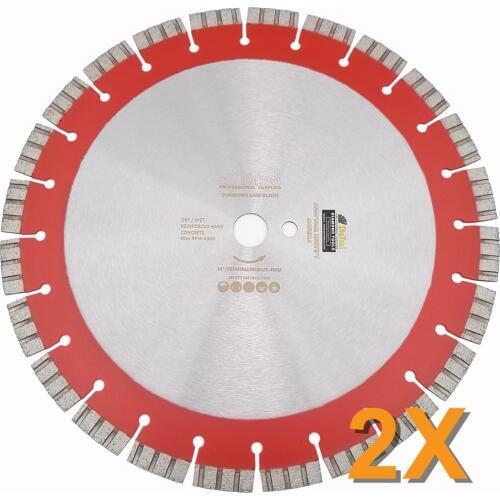 DIATOOL 2pcs 358MM Professional Laser welded High Turbo Diamond Saw Blade Diamond Wheel Cutting Reinforced concrete Disc