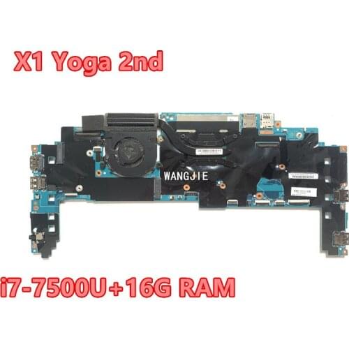 For lenovo X1 Yoga 2nd motherboard with i7-7500U cpu+16G ram FRU: 01AY900 16822-1 448.0A913.0011 100% tested well