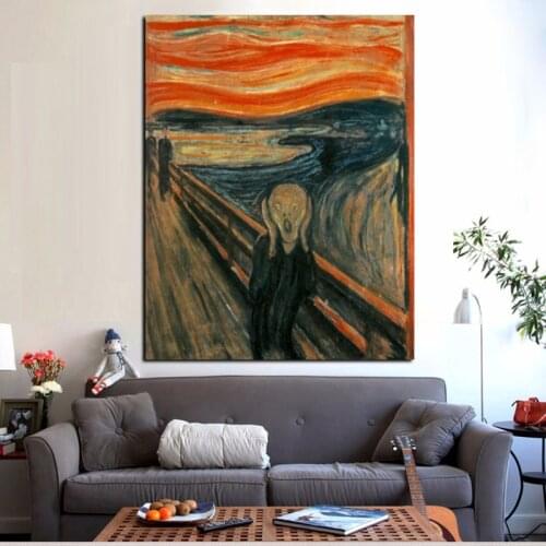 Famous artwork 100% hand pianted Edvard oil painting The Scream Canvas Art Paintings Abstract Classical Scream Wall painting