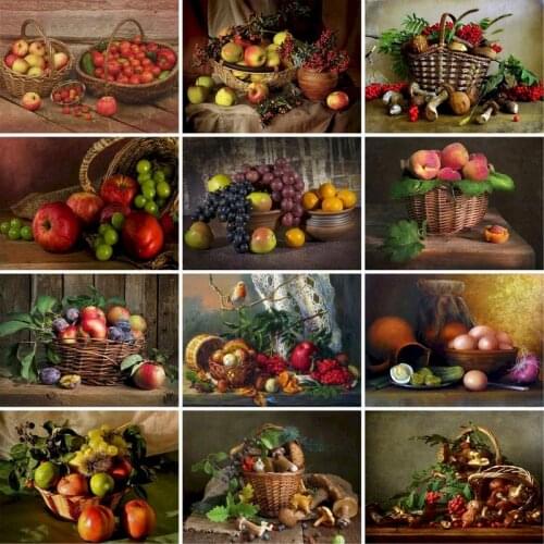 GATYZTORY Frameless Apple Fruits DIY Painting By Numbers Home Wall Art Picture Hand Painted Oil Painting For Home Decor 40x50cm