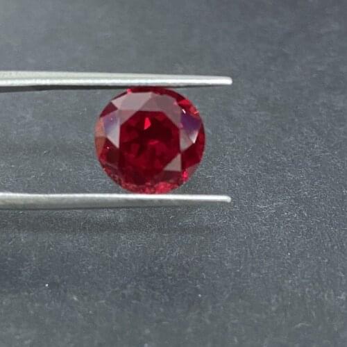Meisidian GRC Created Round Shape 7.5MM Gemstone Lab Grown Ruby Red Loose Stones for Jewelry Making