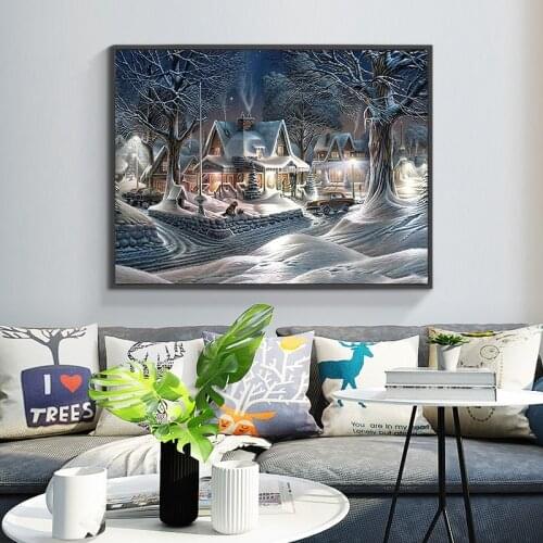 Muxun 3D Diamond Painted Snow Scene Kit Full Square/Round Cross Stitch Diy Diamond Embroidery Landscape Home Deco Gifts X0145