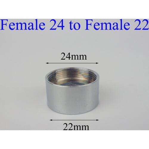 Female 24 to Female 22 chromed brass faucet adapter
