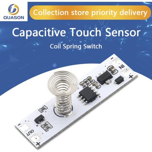 DC 12V Capacitive Touch Sensor Switch Coil Spring Switch LED Dimmer Control Switch 9-24V 30W 3A for Smart Home LED Light Strip