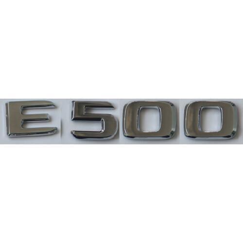 Flat Chrome ABS Rear Trunk Letters Badge Badges Emblem Emblems Sticker for Mercedes Benz E Class E500 2017-2019