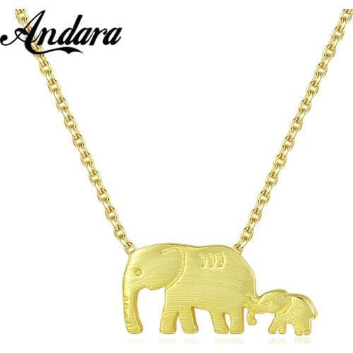 Authentic 925 Sterling Silver Cute Elephant Pendant Necklaces Women Fine Jewelry Brincos S925 for Mother Gift