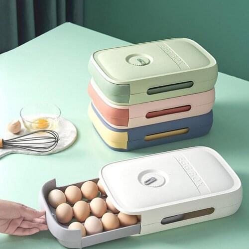 Refrigerator Egg Rack Drawer Type Egg Storage Box Food Container Convenient Stackable Egg Holder Case Kitchen Supplies