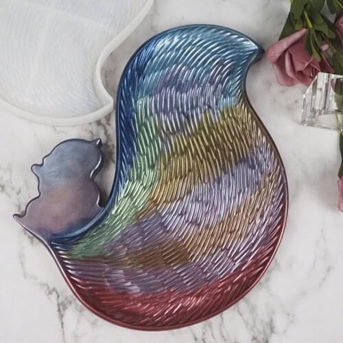 DIY Crystal Epoxy Mold Squirrel Large Tray Storage Box Set Table Plate Resin Tray Coaster Silicone Mold