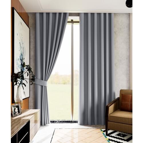 Luxury House Gray Flat Planting Blackout & Blackout Backdrop Curtain